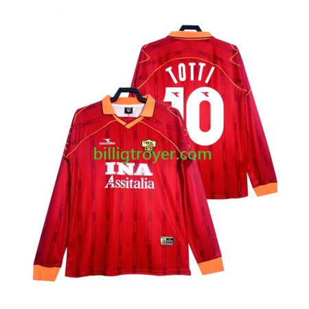 Billige Fotballdrakter AS Roma Totti 10 1999 2000 Retro Hjemmedraktsett Langermet
